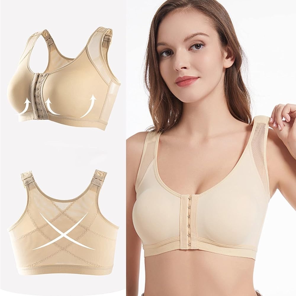 BRAS Front Closure Deep cupFull-Back Coverage PushUp Wireless Seamless Underwear